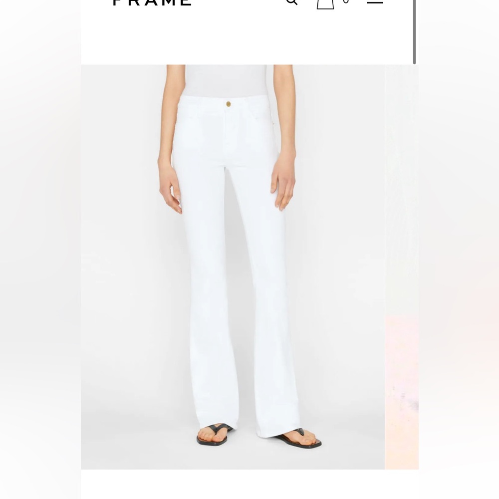FRAME Le High Flare white jeans size 27